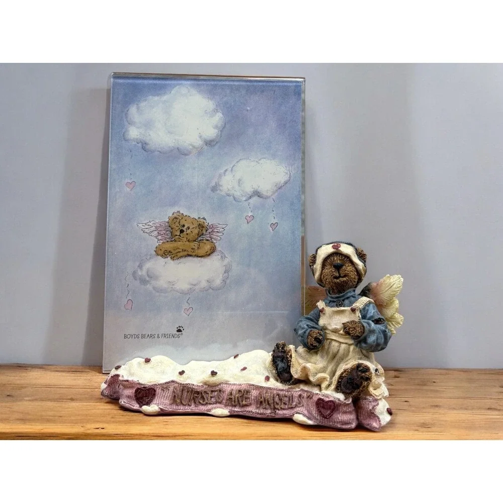 Boyd's Bear Rosemary Bearhugs...T.L.C. Nurse Figurine‎ w/ Picture Frame #27359